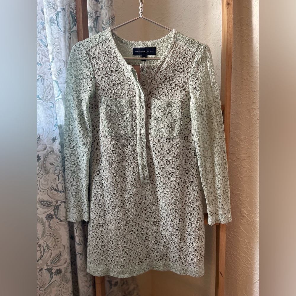 Victoria Beckham Mint Lace Blouse